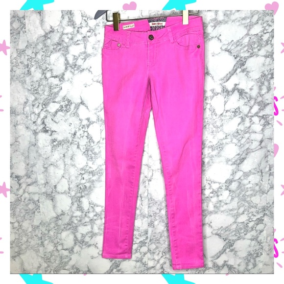 Hot Kiss Lily Skinny Hot Pink Y2K Denim Jeans Juniors 3 - Picture 8 of 9